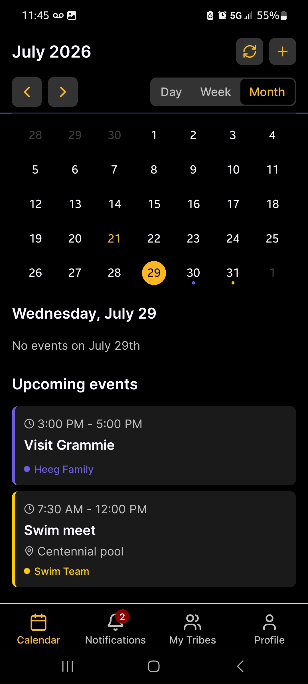 Shared calendar